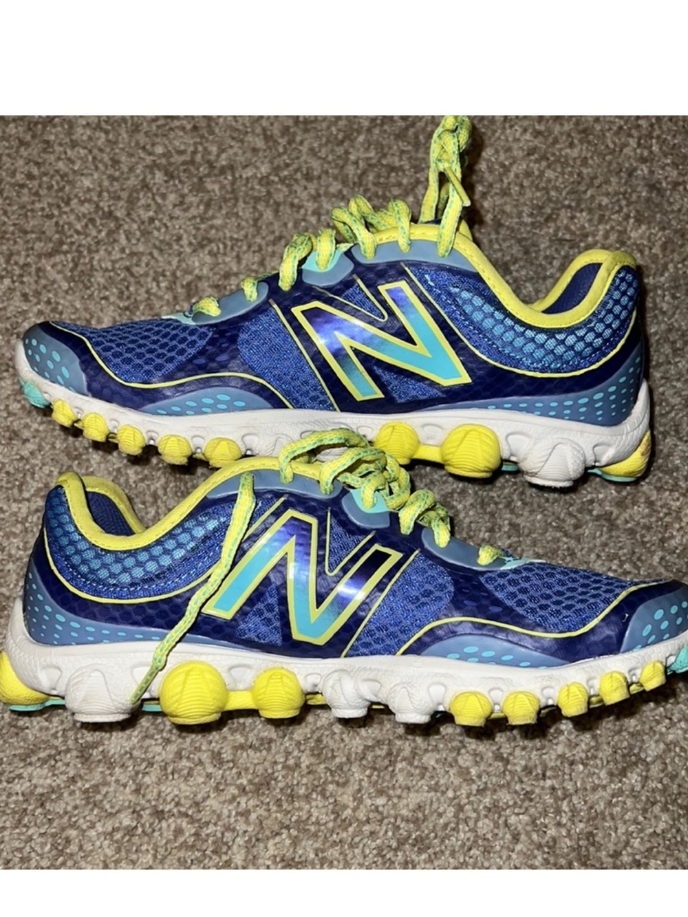 New Balance Navy Blue with Yellow Accent Athletic Sneakers